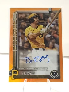 2025 Topps Update Bryan Reynolds Auto Orange Foil 10/25 Jersey Number Match - Picture 1 of 2