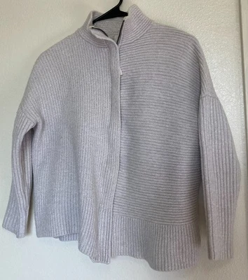 Poetry Sweater Women's 14 lagenlook ribbed knit full zip cardigan cotton wool - Image 1 of 4