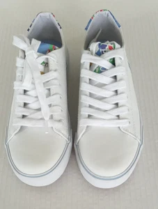 Size 4 Polo Ralph Lauren Shoes Sneakers Fantor Big Girls Floral Pony Lace Up - Picture 1 of 11