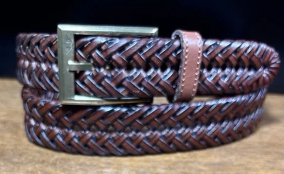 Коричневые кожаные вкладки Dockers MM шнуровка размер 36 ширина 1-1/4 дюйма хорошее состояние б/у - Изображение 1 из 4