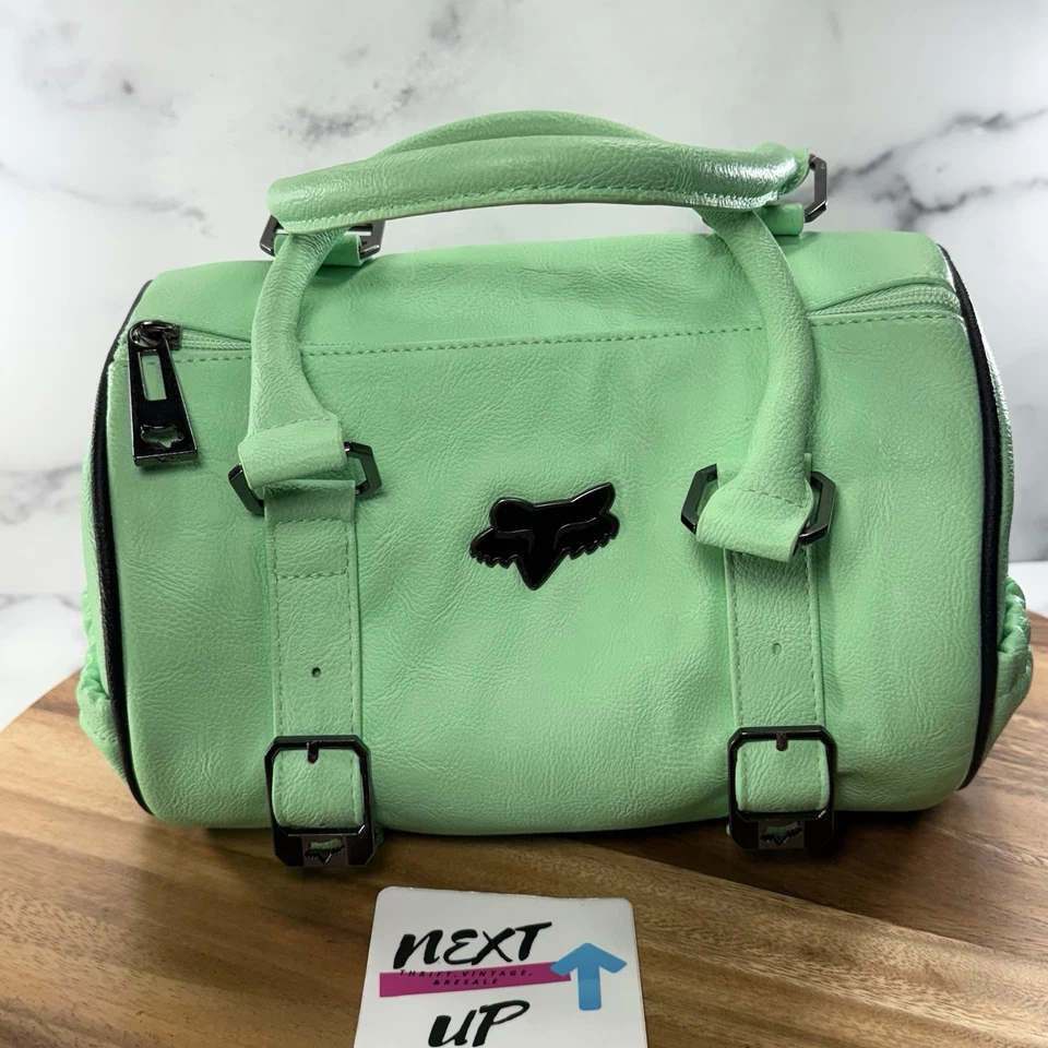 *VTG* FOX RACING Speedy Style Mint Green Handbag Zip Double Handle Purse - Image 1 of 4