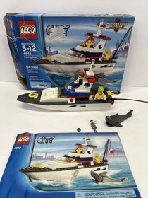 LEGO CITY: Fishing Boat (4642) With Box Mini Figures & Instructions Shark
