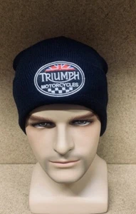 Beanie Black Triumph Motor Cycle Embroidered carby, stromberg, holley - Picture 1 of 1