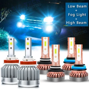 Ice Blue 8000K LED High Low Beam 9005 Fog Light H11 For Toyota 4Runner 2010-2013 - Picture 1 of 13