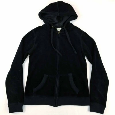 Dream out Loud Selena Gomez PEACE Sign Velvet Hooded Zip Sweater Junior Small - Image 1 of 4