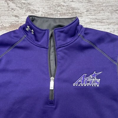 Evansville Purple Aces Sweatshirt Mens Small Long Sleeve Loose Fit Under Armour - Image 1 of 4