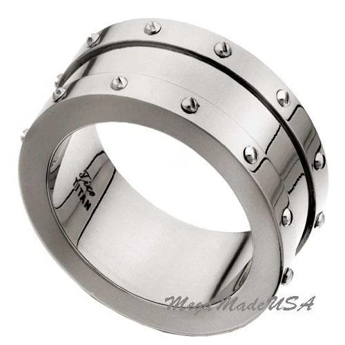 Screws Design Comfort Fit Wedding Band Engagement Titanium Ring Men Jewelry Sz11 - Image 1 of 1