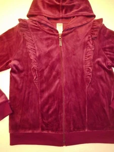 Girls Velour Jackets Hoodie Outerwear Shirts Tops Blue Red Wonder Nation 10-12 - Picture 1 of 16
