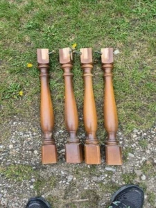 4 Tischbeine gedrechselt 70 cm Buche Massiv 6,5 cm x 6,5 cm mit Befestigung - Bild 1 von 11