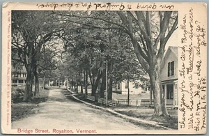 ROYALTON VT BRIDGE STREET ANTIQUE POSTCARD - Picture 1 of 2