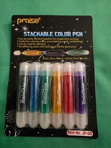 Gehirn Kind stapelbare Farbgelstifte 6er Set Neu Geschenk Arbeit Zuhause Schule Menge 2 - Bild 1 von 3