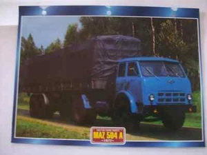 STECKKARTE LKW TRAKTOR FORTGESCHRITTENE KABINE MAZ 504 A 1972 - Bild 1 von 1