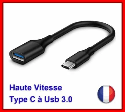 Câble OTG Adaptateur USB C Type C Mâle vers USB 3.0 Haute vitesse 5Gbps - Image 1 of 4