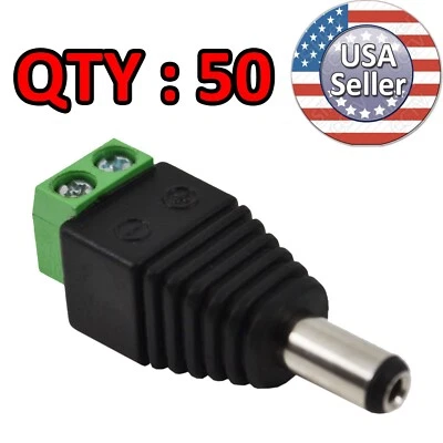 Sikker 50 X DC 12v Power Male 2.1 X 5.5mm Plug Jack Adapter for security camera - Image 1 of 3