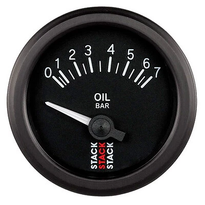 Stack Electrical Oil Pressure Gauge -Black Dial Face - 0-7 Bar-Motorsport/Rally - Image 1 of 1
