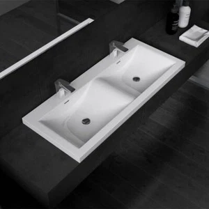 Bathroom Wash Basin Stone Vanity Double Semi Recessed & Waste Plug 1200/1440mm - Picture 1 of 25