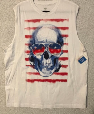 Camisa sin mangas sin mangas blanca XL (46-48) Patriot Skull Muscle para hombre Foto 1 de 4