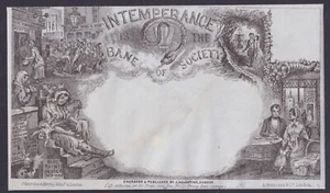 1850 Valentine Intemperance Umschlag Zustand 1 Original fein unbenutzt - Bild 1 von 2