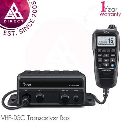 Icom IC-M410BB VHF-DSC Transceiver Marine Radio Mit One CommandMic│IPX7│Schwarz - Bild 1 von 3