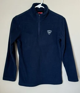 Rossignol Kid's Winter Sport Fleece 1/4 Zip Pullover Navy Blue Youth 12 EUC Ski - Picture 1 of 4