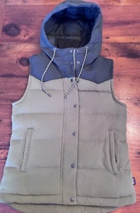Patagonia Womens Hooded Down Bivy Vest Sage Navy Sz Small 27746 - Picture 1 of 17