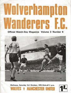 Football Programme WOLVES v MAN UTD Oct 1970 - Picture 1 of 1