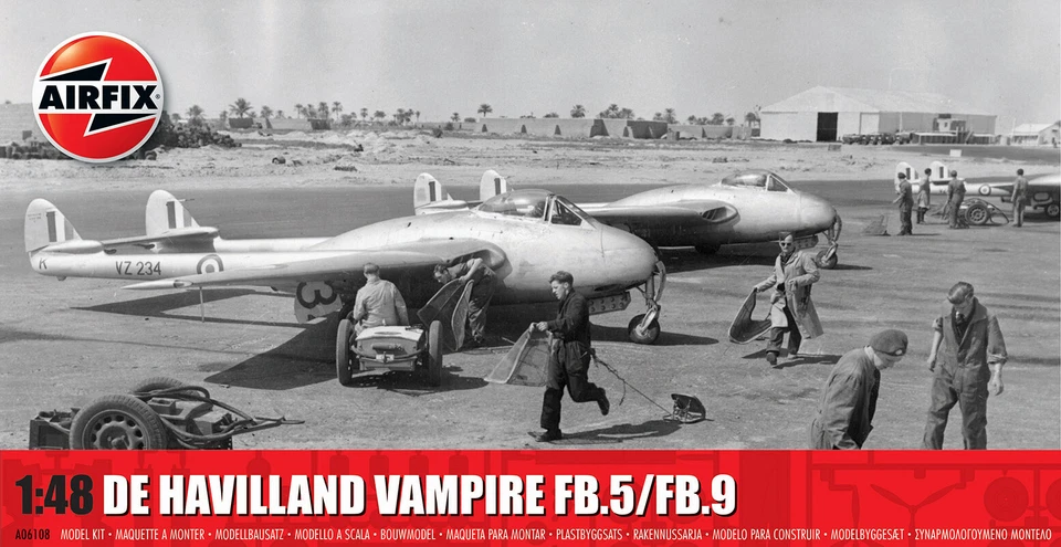 De Havilland Vampire Fb.5/fb.9 1:48 Plastic Model Kit AIRFIX - Immagine 1 di 1