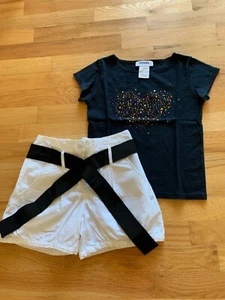 RYKIEL ENFANT HEART CRYSTAL TOP & SHORTS SET 8A - Picture 1 of 2