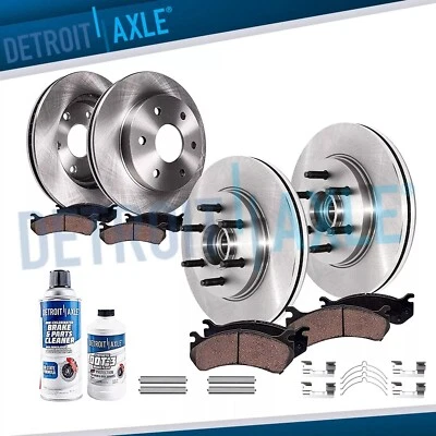 Kit de pastillas de cerámica de rotores de freno traseros delanteros tracción trasera de 10 piezas para Lincoln Mark LT Ford F-150 Foto 1 de 4