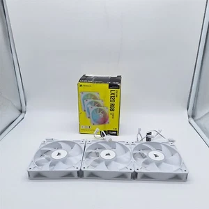 CORSAIR RS120 ARGB 120mm PWM Fan Daisy-Chain Connection – White (3 pack) *READ* - Zdjęcie 1 z 3