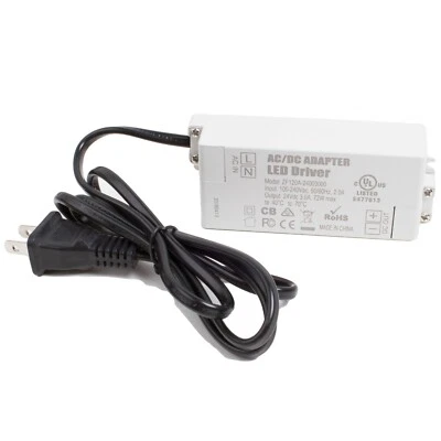 LEDUPDATES UL Listed 24v 3A 72W LED LIGHT AC POWER ADAPTER FOR STRIP MODULE SHOWCASE