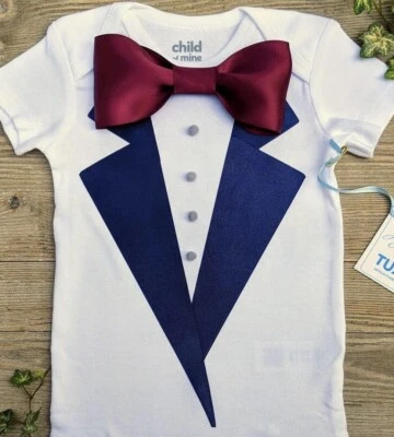 Macacão smoking bebê menino peça única casamentos feriados recém-nascidos - Imagem 1 de 4