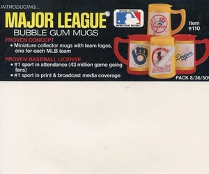 Donruss Major League Bubble Gum Mugs retailer promo sheet - Picture 1 of 1