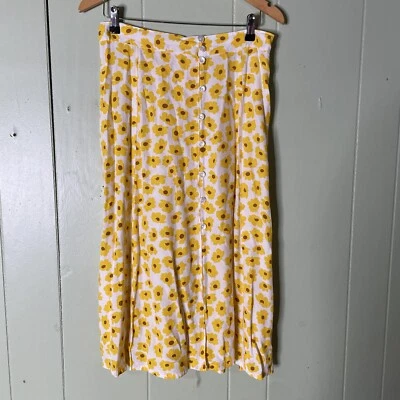 Faithful the Brand Marin Midi Skirt Constance Button Front Floral Size 8 L - Image 1 of 4
