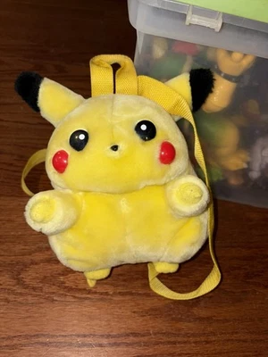 Vintage Nintendo Pokemon Pikachu Stuffed Animal Mini Back Pack Kids Toy - Image 1 of 4