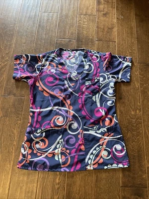 Women Scrub Top ButterSoft Stretch Polyester Blend Multicolor Pockets AH12 - Image 1 of 4
