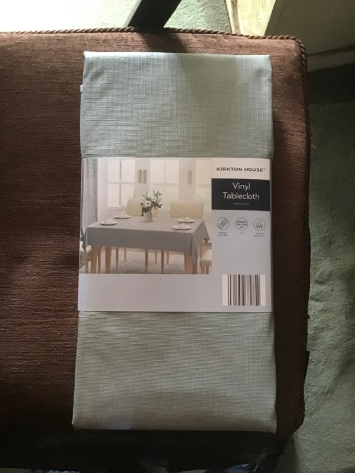 KIRKTON HOUSE GREY  VINYL  TABLE COVER 130  X 180   CMS   WIPEABLE REUSABLE - Image 1 of 1