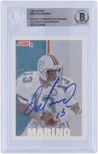 Dan Marino Miami Dolphins Signed 1991 Score Team MVP #632 Beckett Fanatics Card - Picture 1 of 2