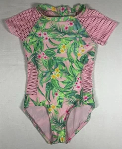 Art Class Girls medium (7/8) Tropical Flower 1PC Swim Swimsuit - Picture 1 of 3