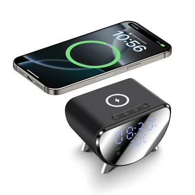Digital Alarm Clock With 15W Wireless Charger Charging Dock Temperature Display - Image 1 of 4