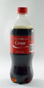 Share a Coke with Cesar 20 fl oz botella coleccionable rara Coca-Cola sin abrir - Imagen 1 de 2