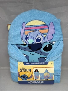 Asciugamano con cappuccio Disney Stitch 22” x 51”, punto con ukulele, lilo e punto - Foto 1 di 4