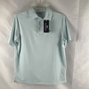 Vineyard Vines NWT Polo Shirt Boys XL Striped On The Go Sankaty Performance Blue - Picture 1 of 10