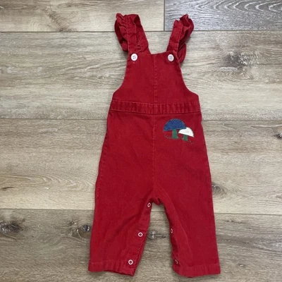 Mono de pana retro vintage años 70 niña 18/24 meses seta roja Foto 1 de 4