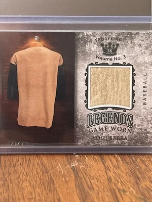 Yogi Berra 2021 Sportkings Vol 3 Legends Memorabilia Game Worn Relic NY Yankees - Image 1 of 3