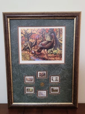 National Wild Turkey Print & Stamps (At The Seep) Check Description & Photos - Image 1 of 4