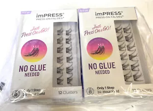 KISS imPRESS Falsies Press On Self Adhesive Eyelashes, Edgy Wispy, Lot of 6 - Picture 1 of 2