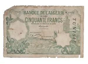 TUNESIEN TUNESIEN BANK VON ALGERIEN 50 Francs 1937 26-3-1937 P.09 - Bild 1 von 2