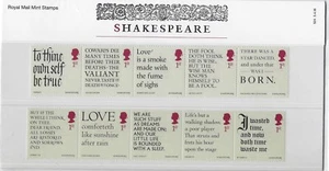 GRAN BRETAÑA 2016 PAQUETE DE PRESENTACIÓN SHAKESPEARE SIN MONTAR COMO NUEVO, MNH - Imagen 1 de 1