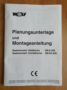 WOLF GB-E(K)-20S Planungsunterlage / Bedienungs-Montageanleitung / Schaltplan - Bild 1 von 1